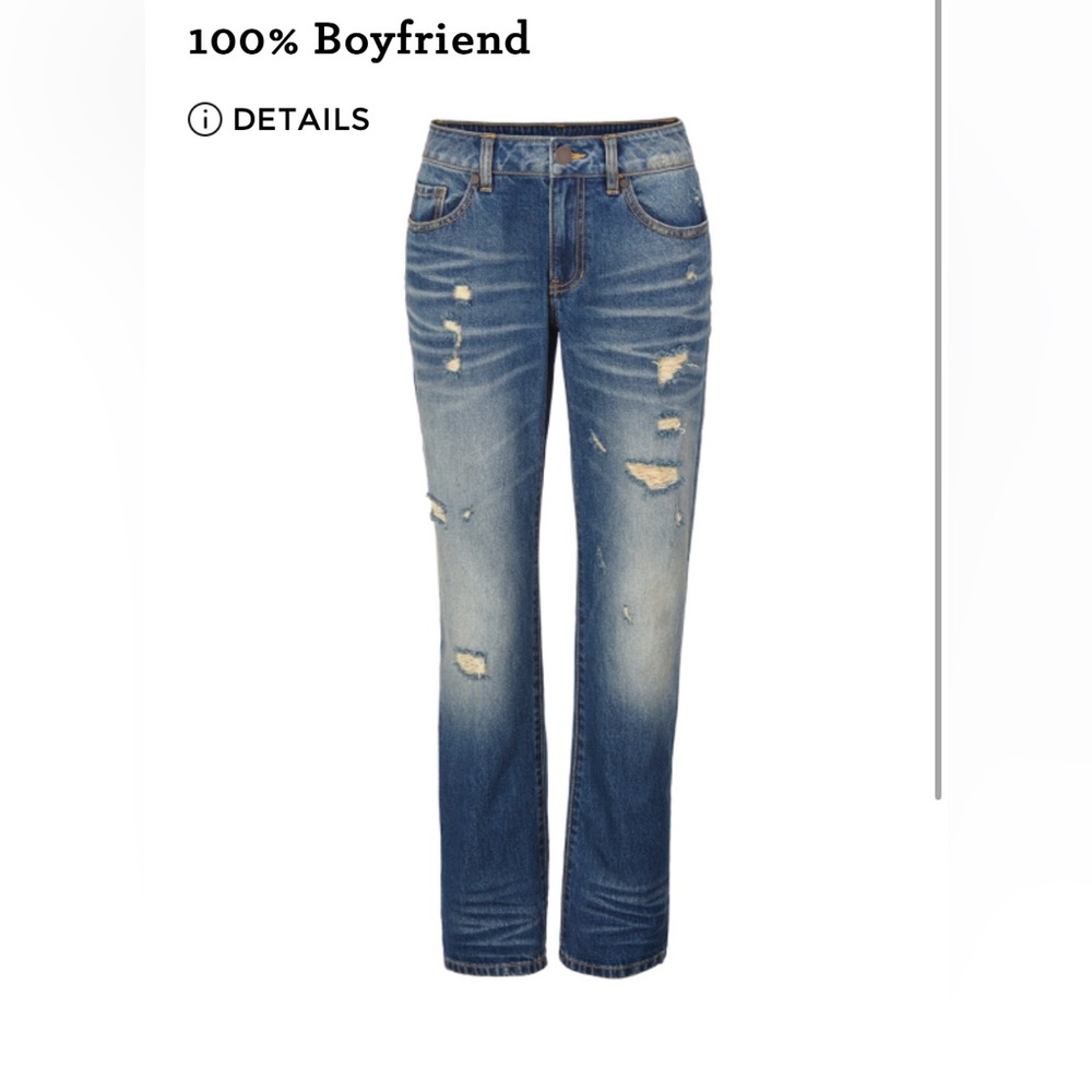 CAbi Blue Distressed Boyfriend Jeans
